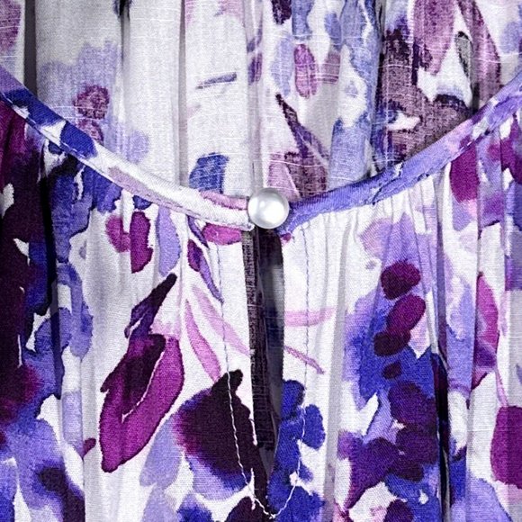 NWT Allison Daley‎ Floral Print Tie Hem 3/4 Sleeve Keyhole Neck Top Size L - Picture 5 of 14